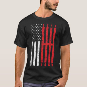 T-shirt Stick Shift American Flag corvette de course 6 eng