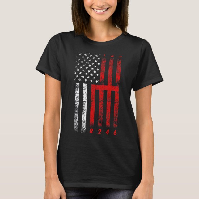T-shirt Stick Shift manuel de transmission du drapeau amér (Devant)