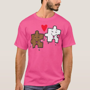 T-shirt Stick Together Interracial Couple Puzzle Piec