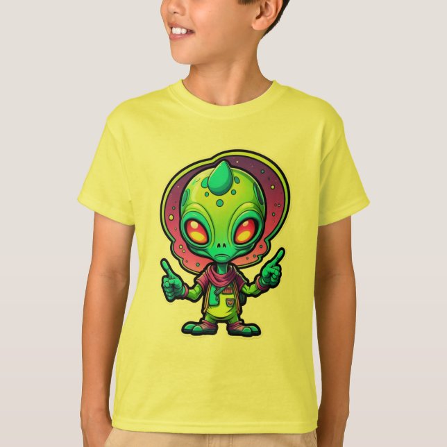 T-shirt Sticker Alien pour la paix (Devant)