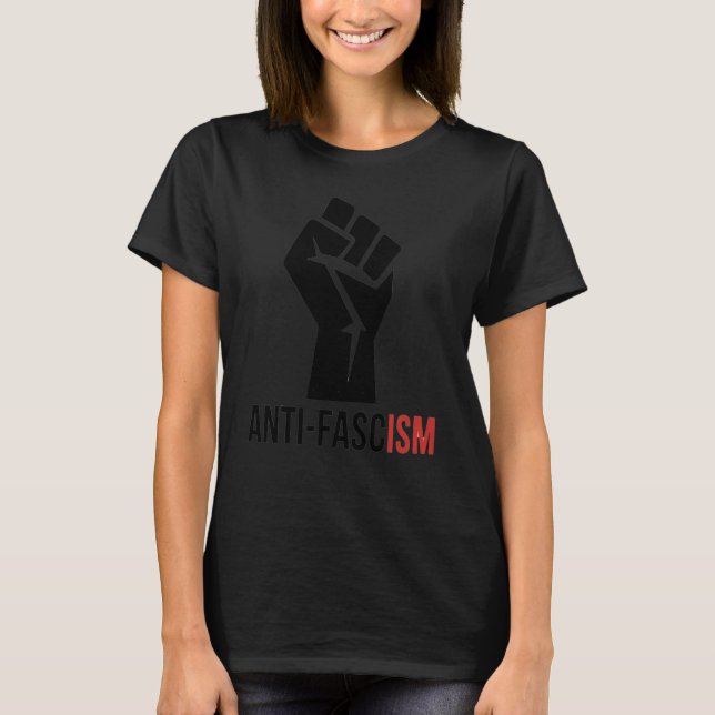 T-shirt Sticker anti-fasciste (Devant)