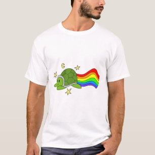 T-shirt Sticker arc-en-ciel de tortue volante