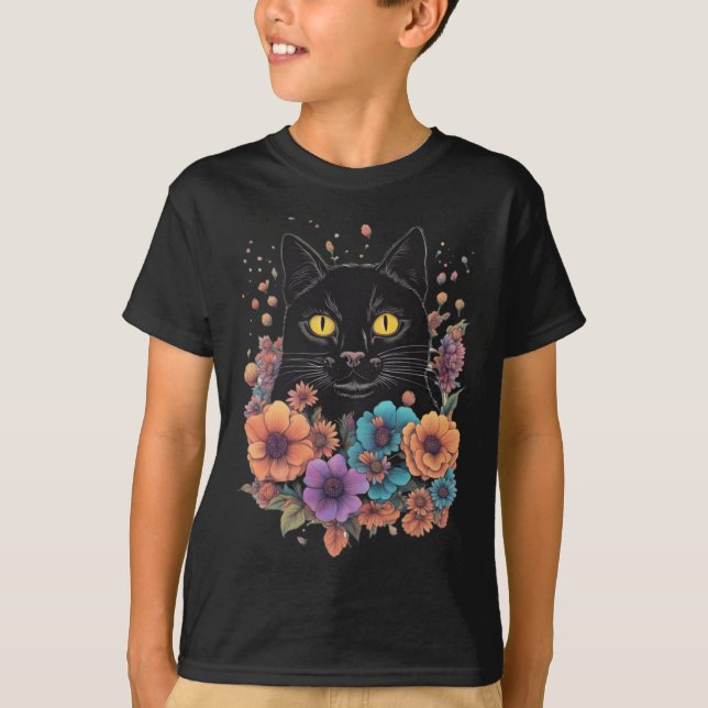 T-shirt Sticker Art Chat Noir1 (Devant)