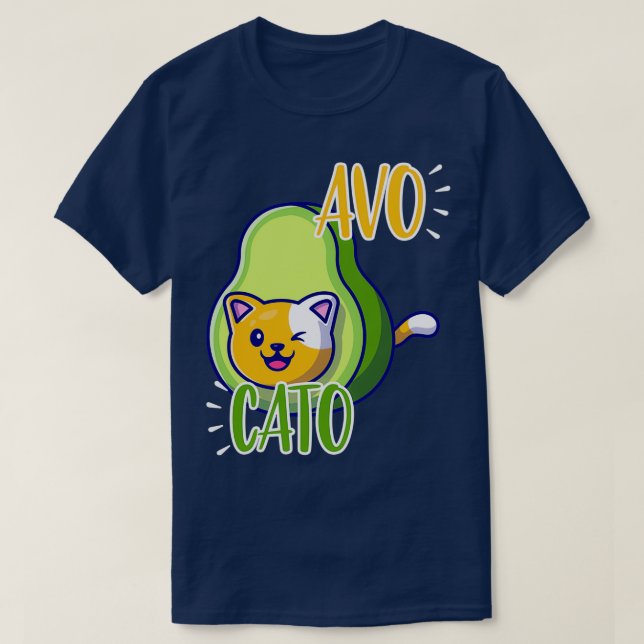 T-shirt Sticker Avocato Avocado et Kitten (Design devant)