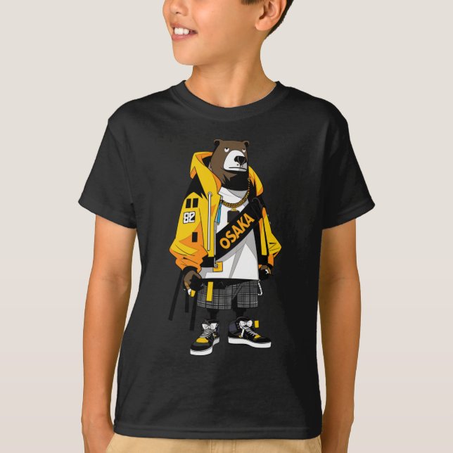 T-shirt Sticker Boutique Bruin (Devant)