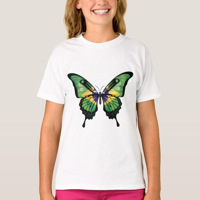 T-shirt Sticker brésilien à bille de papillon (Devant)