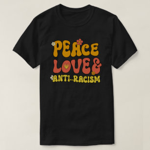 T-shirt Sticker Carré Peace Love et Anti-Racisme