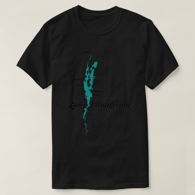 T-shirt Sticker Carte du lac Champlain (Design devant)