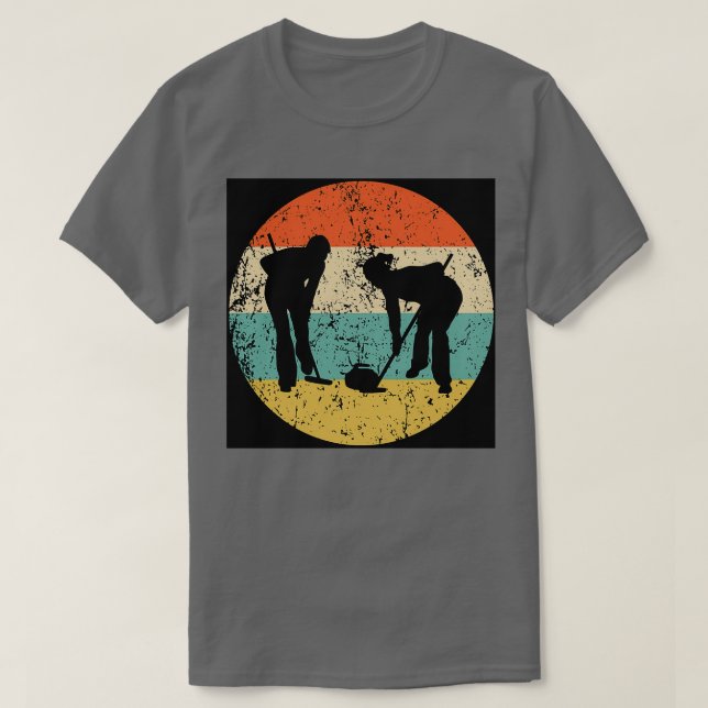 T-shirt Sticker Curler Vintage de curling (Design devant)
