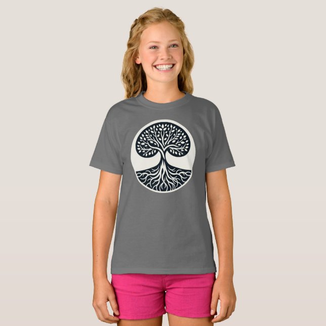 T-shirt Sticker d’interconnexion de la nature - Arbre de v (Devant entier)