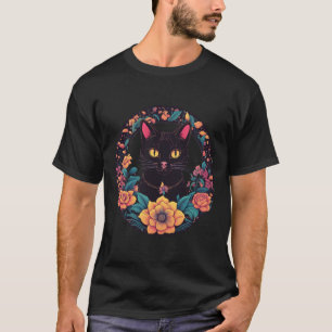 T-shirt Sticker d'art de chat noir