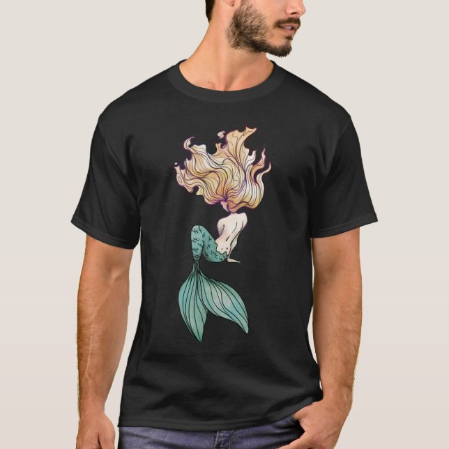 T-shirt Sticker de sirène blonde (Devant)
