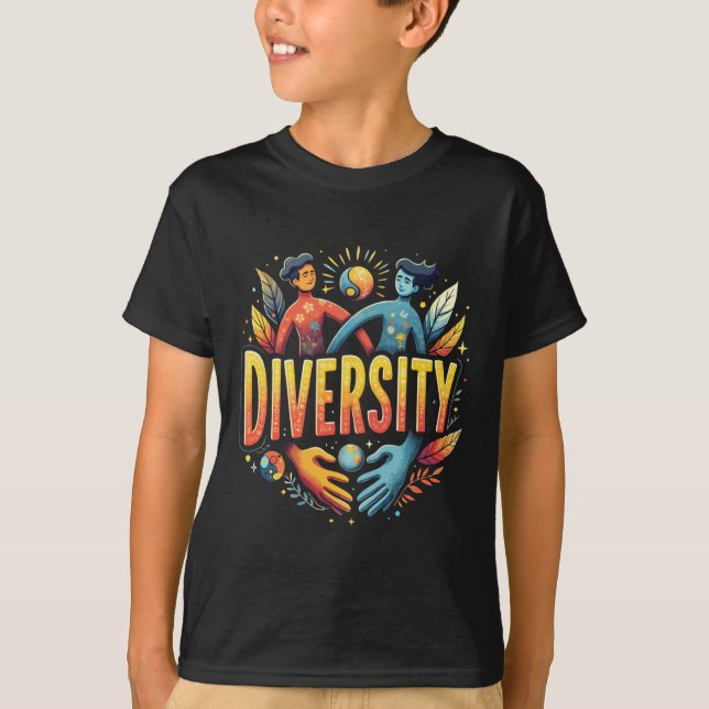 T-shirt Sticker Design Trending Diversité Sticker (Devant)