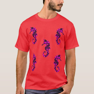 T-shirt Sticker en marbre rose Seahorse Magnet Pack Cool S