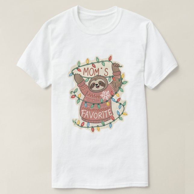 T-shirt Sticker Festive Sloth Meltdown : Ugly Sweater Holi (Design devant)