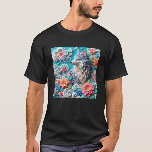 T-shirt Sticker Fox 3d (Devant)
