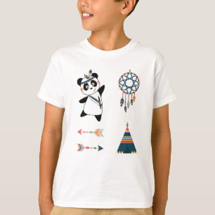 T-shirt Sticker indien Panda Bear Set Teepee