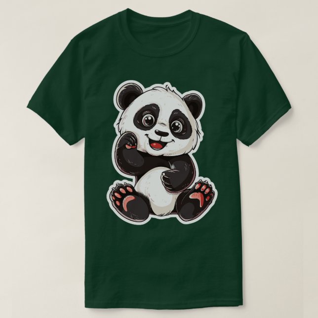 T-shirt Sticker Panda Buddy Exuberant 2 (Design devant)