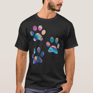 T-shirt Sticker pour empreintes de pattes holographiques