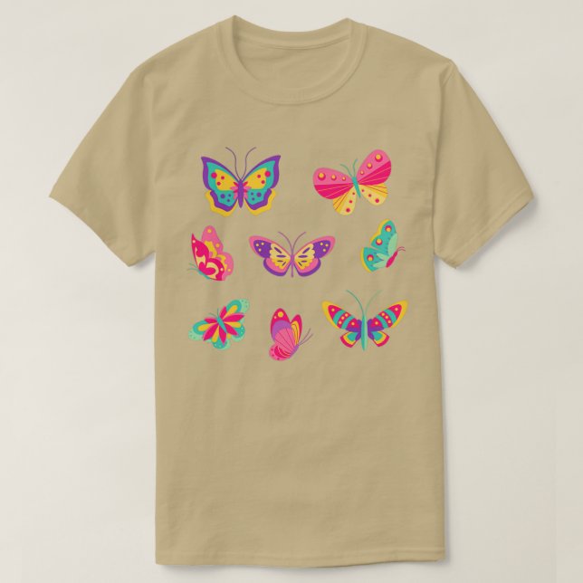 T-shirt Sticker pour papillon arc-en-ciel Pack 3 (Design devant)