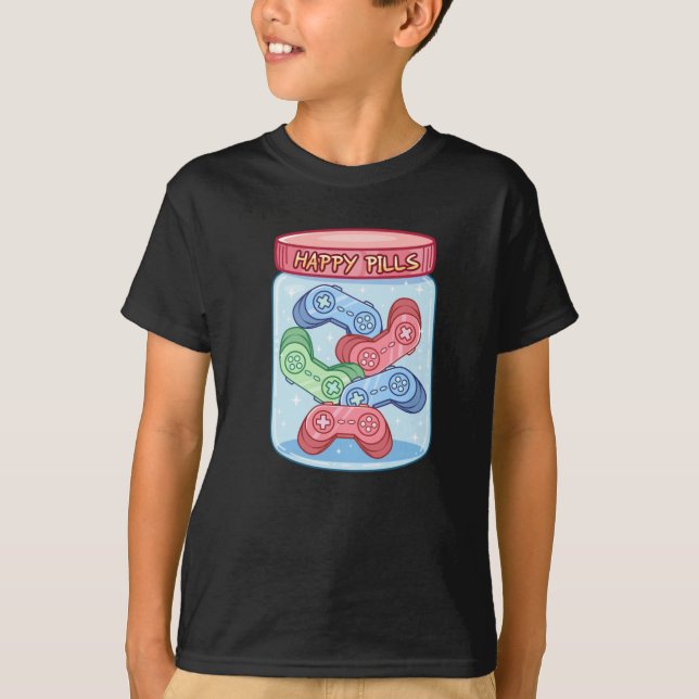 T-shirt Sticker pour pilules Joyeux Gamer (Devant)