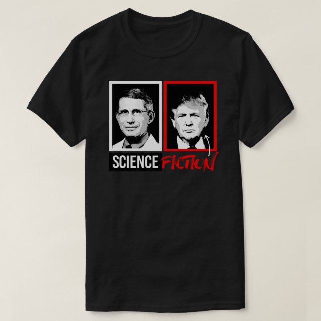 T-shirt Sticker SCIENCE FICTION (Fauci vs Trump) (Design devant)