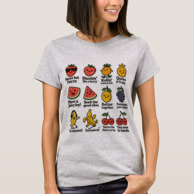 T-shirt Stickers Fruit Cute Bundle - Drôle été (Devant)