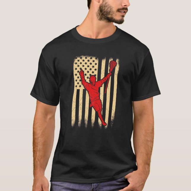 T-shirt Sticks de crosse Drapeau Américain Hommes W (Devant)