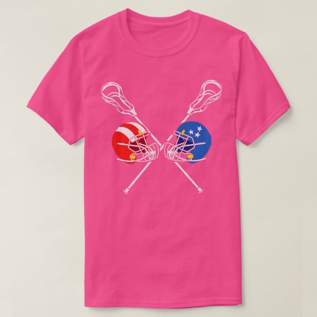 T-shirt Sticks du pavillon de crosse 4 juillet (Design devant)