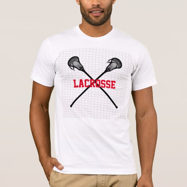 T-shirt Sticks LACROSSE Sports Ventilateurs École Équipe L (Devant)