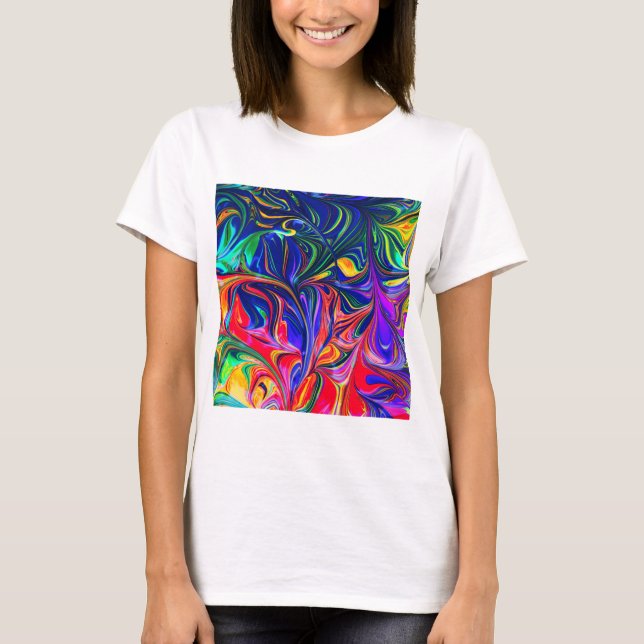 T-shirt Sticle à rayures arc-en-ciel (Devant)