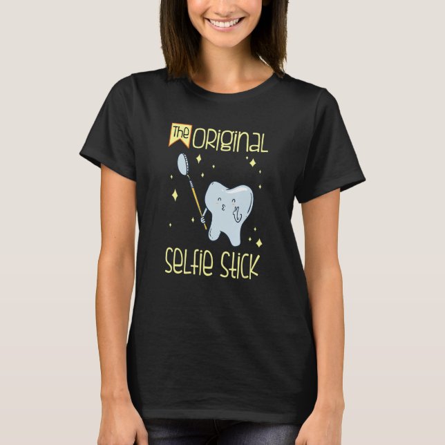 T-shirt Sticle Selfie Dentaire Miroir Dentaire Mignonne De (Devant)