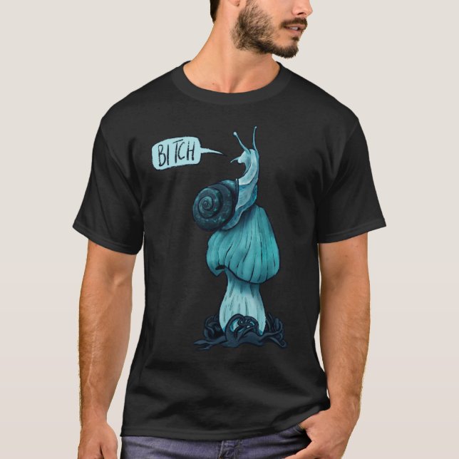 T-shirt Sticule d'escargot bleu rude (Devant)