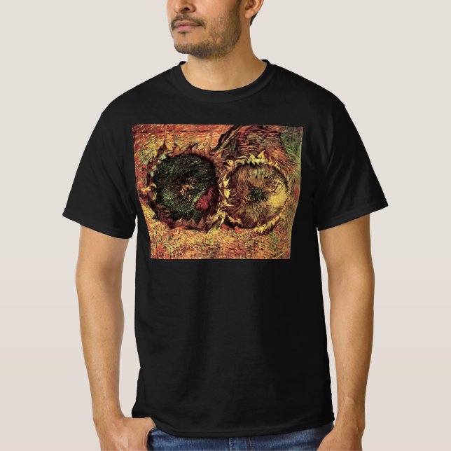 T-shirt Still Life Two Cut Sunflowers par Vincent van Gogh (Devant)