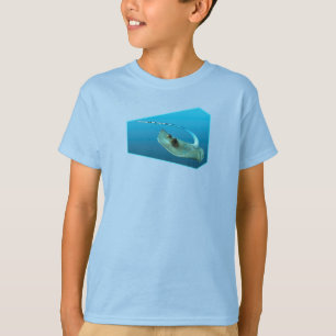 T-shirt Stingray en mouvement ! Arrière - plan bleu dégrad