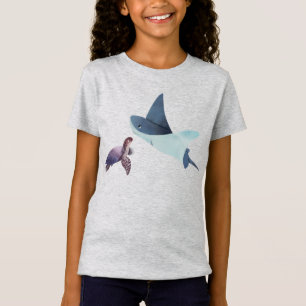 T-Shirt Stingray personnalisé et tortue sous la mer