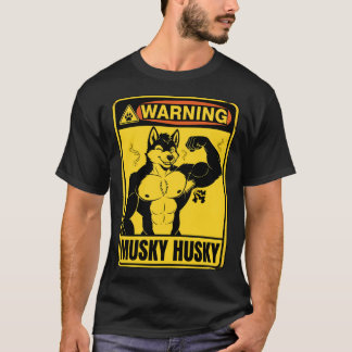 T-shirt Stinky Musky Husky Anthro Warning Sign girl
