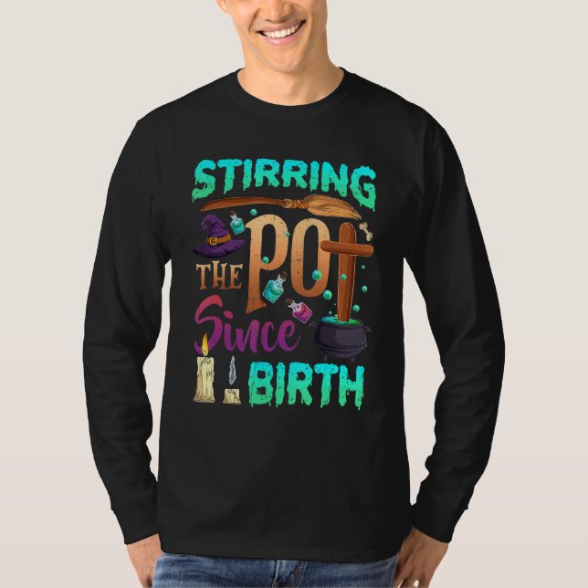 T-shirt Stirring Le Pot Depuis La Sorcière D'Halloween Nai (Devant)