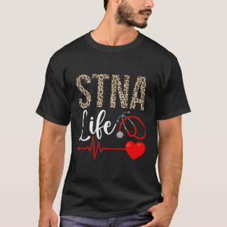 T-shirt Stna Life État Testé Infirmière adjointe Leopard S
