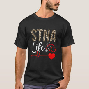 T-shirt STNA Life State Testé Infirmière Auxiliaire Léopar