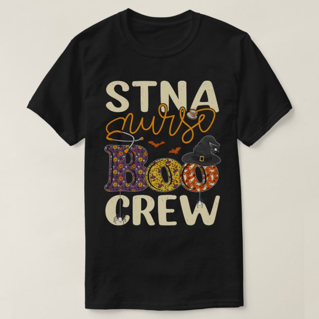T-shirt STNA Nurse Boo Crew Funny STNA Nurse Halloween Cos (Design devant)