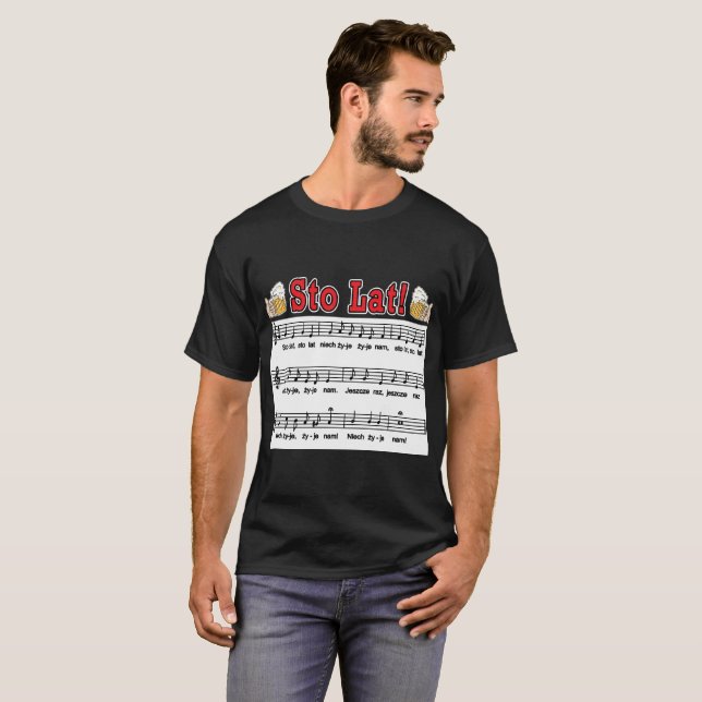 T-shirt Sto Lat ! Chanson Avec Beer Mugs (Devant entier)