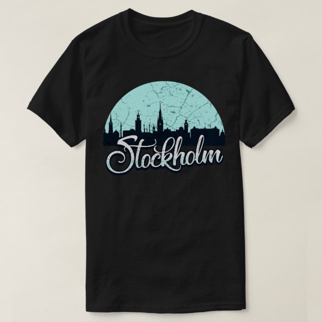 T-shirt Stockholm Suède Skyline 5 (Design devant)