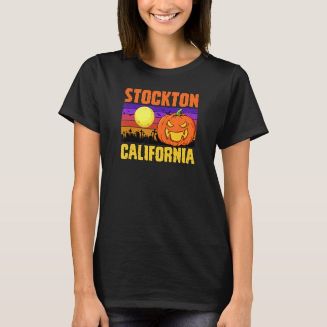 T-shirt Stockton California Happy Halloween Party Local Ci (Devant)