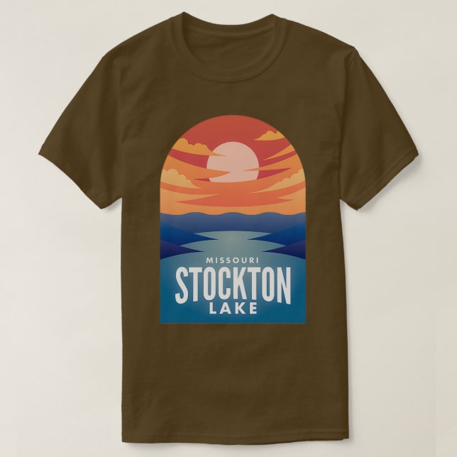 T-shirt Stockton Lake MO Retro Sunset (Design devant)