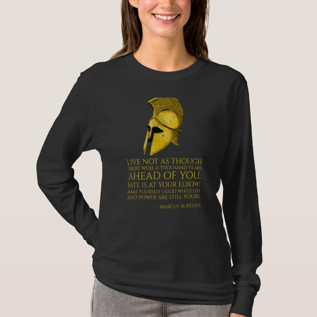 T-shirt Stoïcisme Motivationnel Marcus Aurelius Vie Citati (Devant)