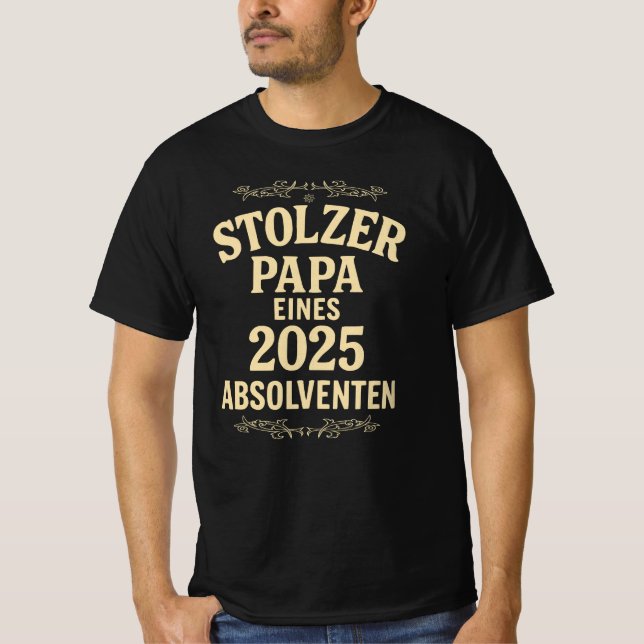 T-shirt Stolzer Papa eines 2025 Absolventen | Drôle (Devant)