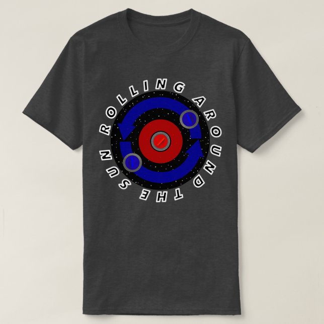T-shirt Stone de curling roulant comme les Earthx27 orbite (Design devant)