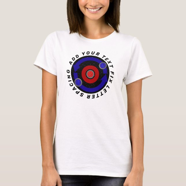 T-shirt Stone de curling roulant comme l'orbite de la Terr (Devant)