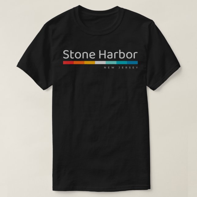 T-shirt Stone Harbor NJ New Jersey Retro Design  (Design devant)